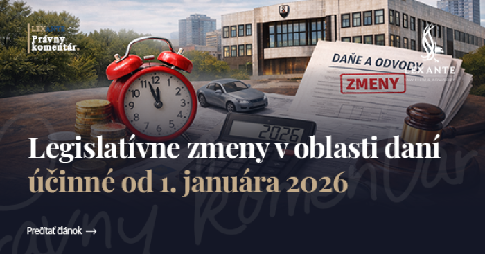 Legislativní změny v oblasti daní účinné od 1. ledna 2026